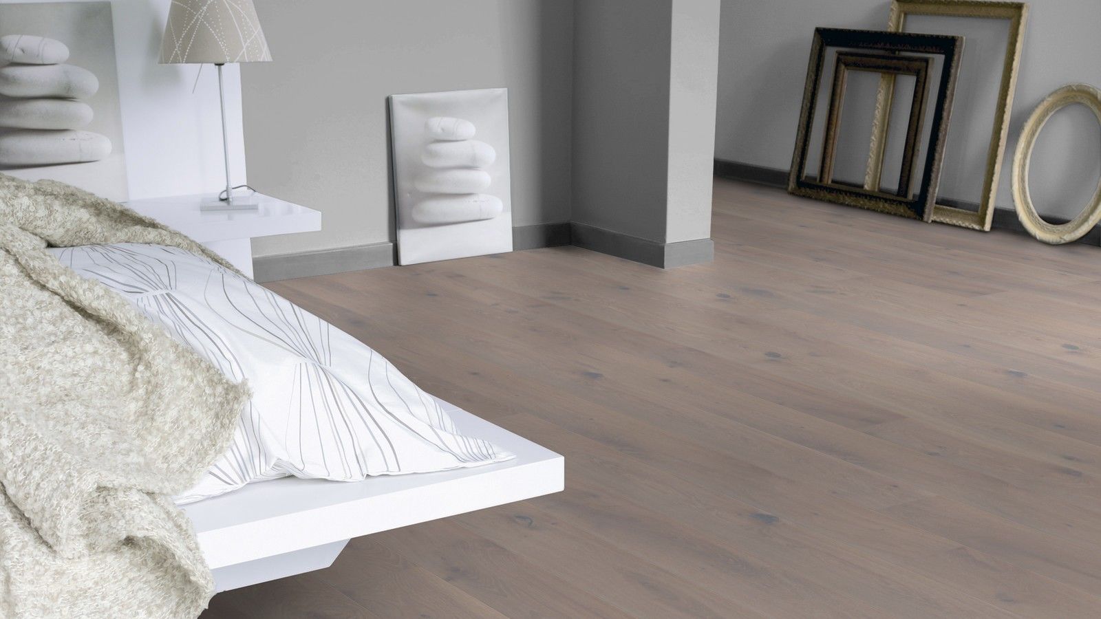 Parkett Tarkett, Heritage, Eiche Urban Grey, gebürstet, 2-seitige Mikrofase, 1-Stab, Proteco Hardwax Oil Ölvaha