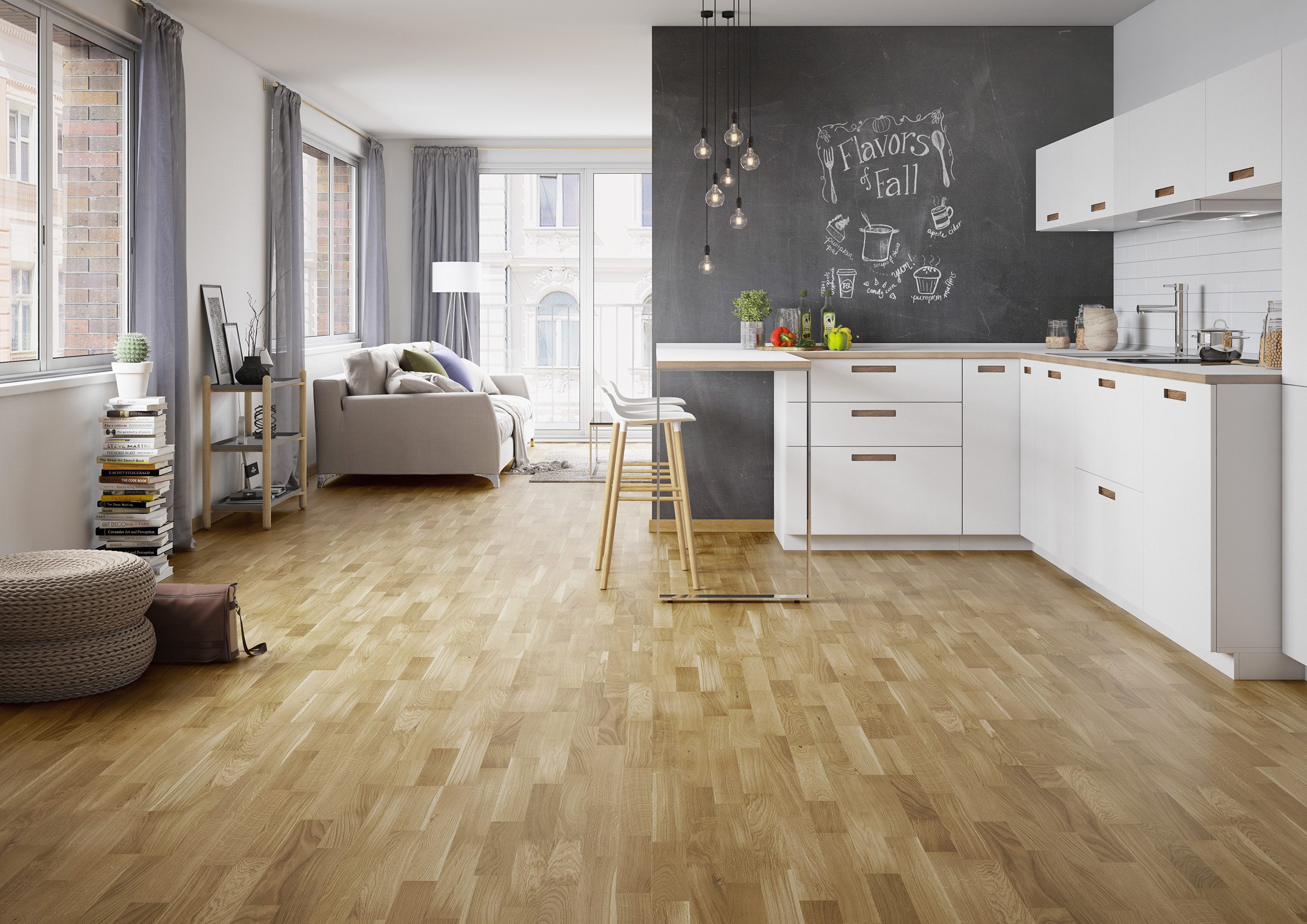 Parkett Eiche 3-Stab, Molti Askania, lackiert