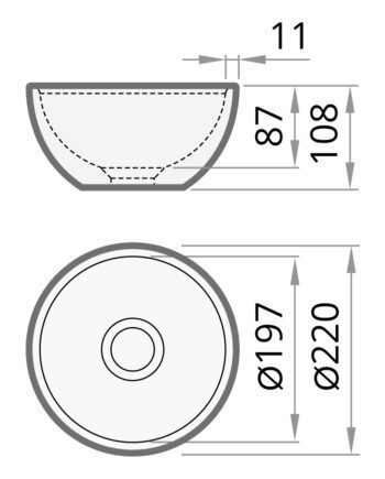 Waschbecken PAA DO, Silkstone Mineralguss, matt, Aufsatzwaschbecken
