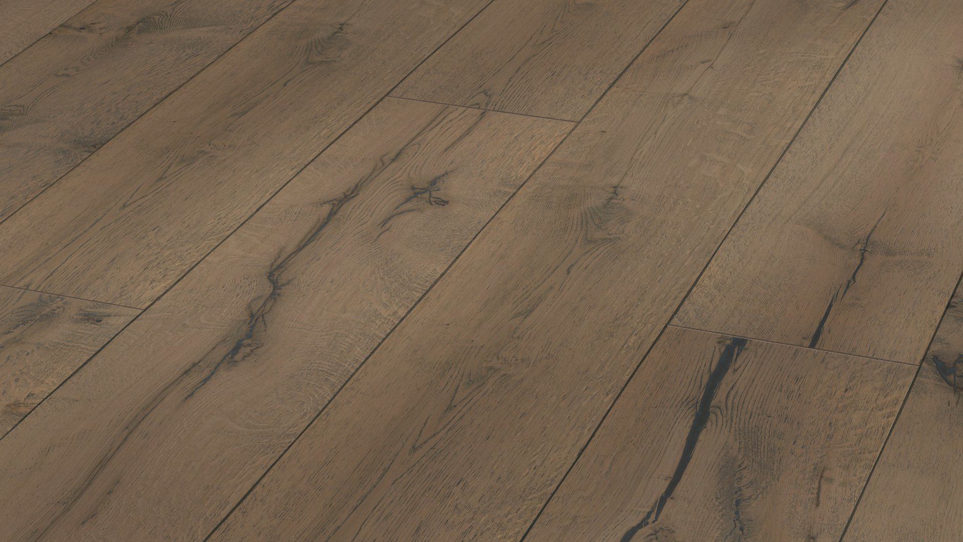 Parkett Eiche Meister Lindura Clay grey Authentic oak, gebürstet, geölt