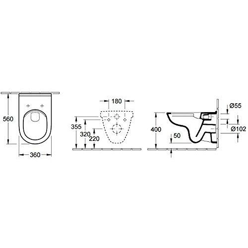 Wand-WC Villeroy & Boch O.novo, spülrandlos, mit soft-close WC-Sitz