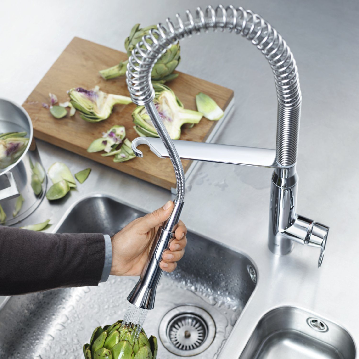 Küchenarmatur GROHE K7 mit Handbrause, Chrom