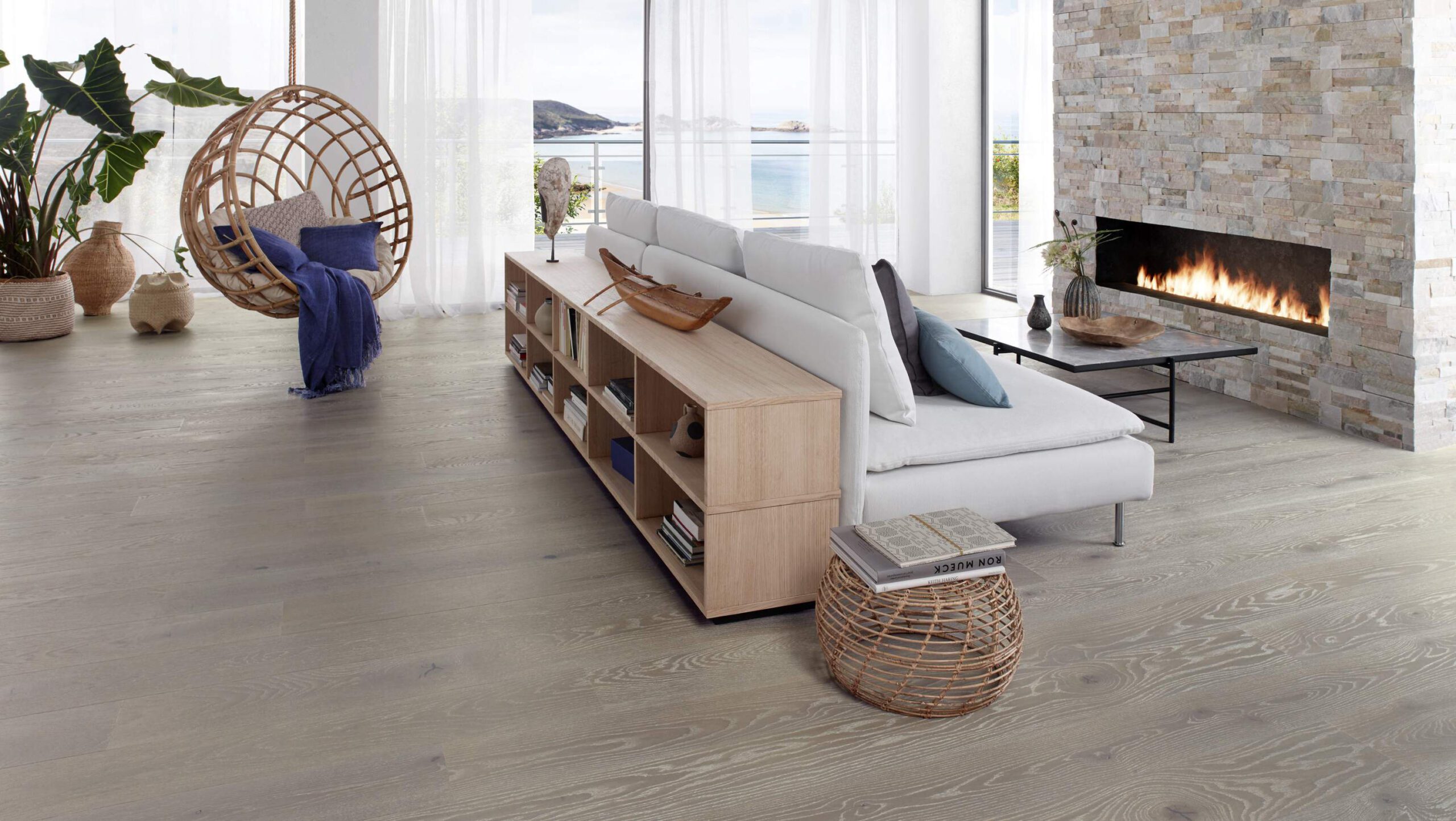 Parkett Boden Tarkett, Prestige, Eiche Granite, gebürstet, 4-seitige Mikrofase, Öl-Wachs