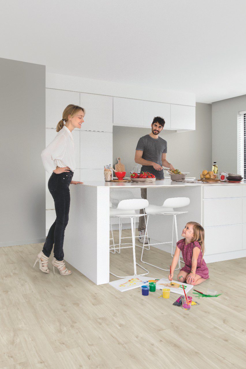 LVT Vinylboden Quick-Step, Balance Click, Canyon Eiche beige, gefast
