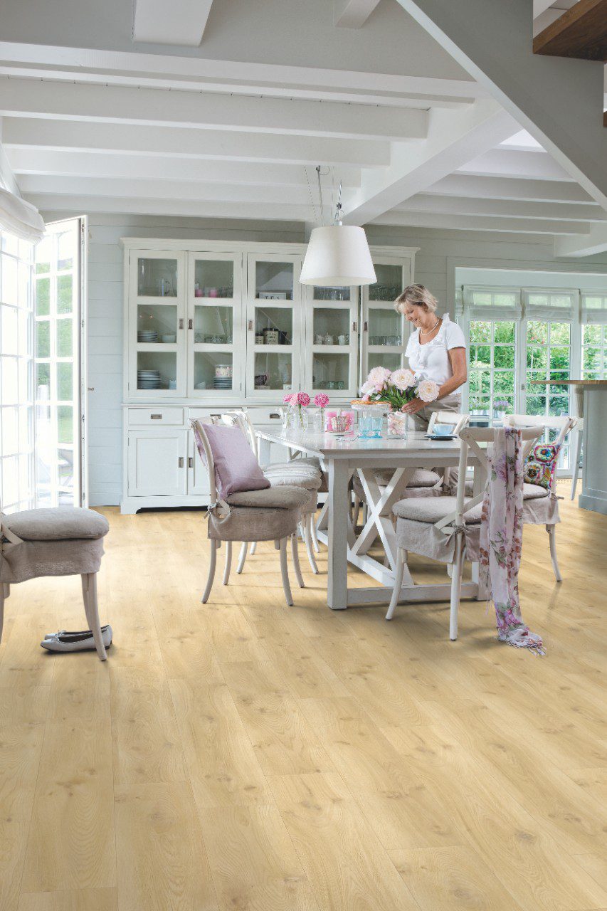 LVT Vinylboden Quick-Step, Balance Click Plus, Drift Eiche beige, gefast