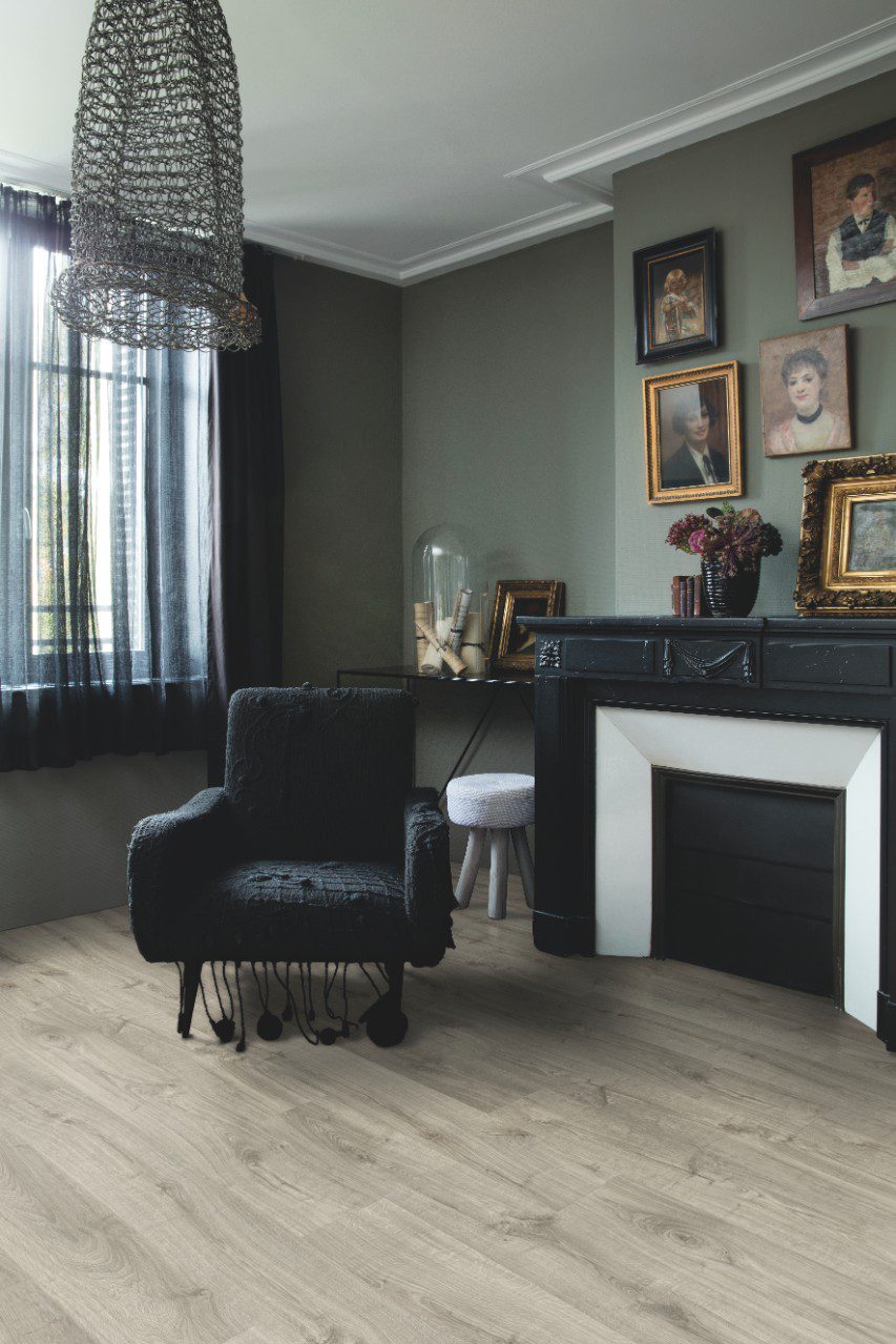LVT Vinylboden Quick-Step, Pulse Click, Autumn warm grau Eiche, gefast
