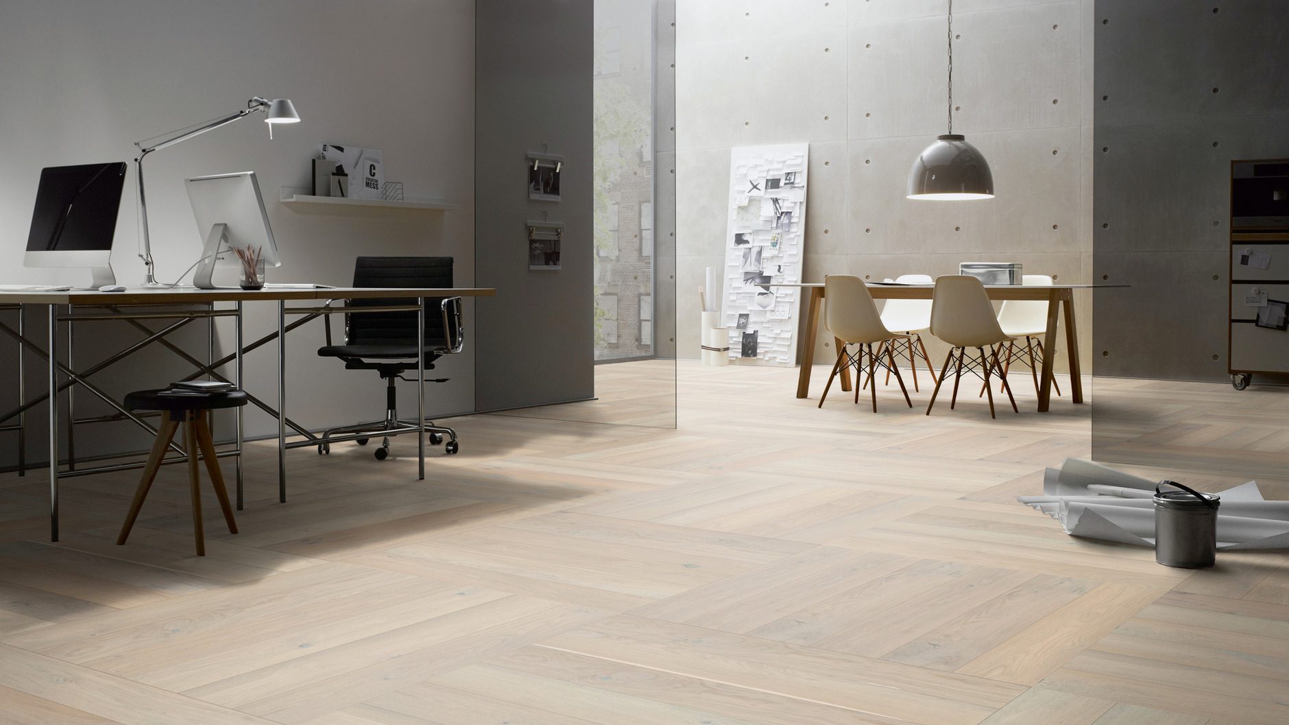 Parkett ter Hürne Eiche sand grey, gebürstet, gefast, Naturöl