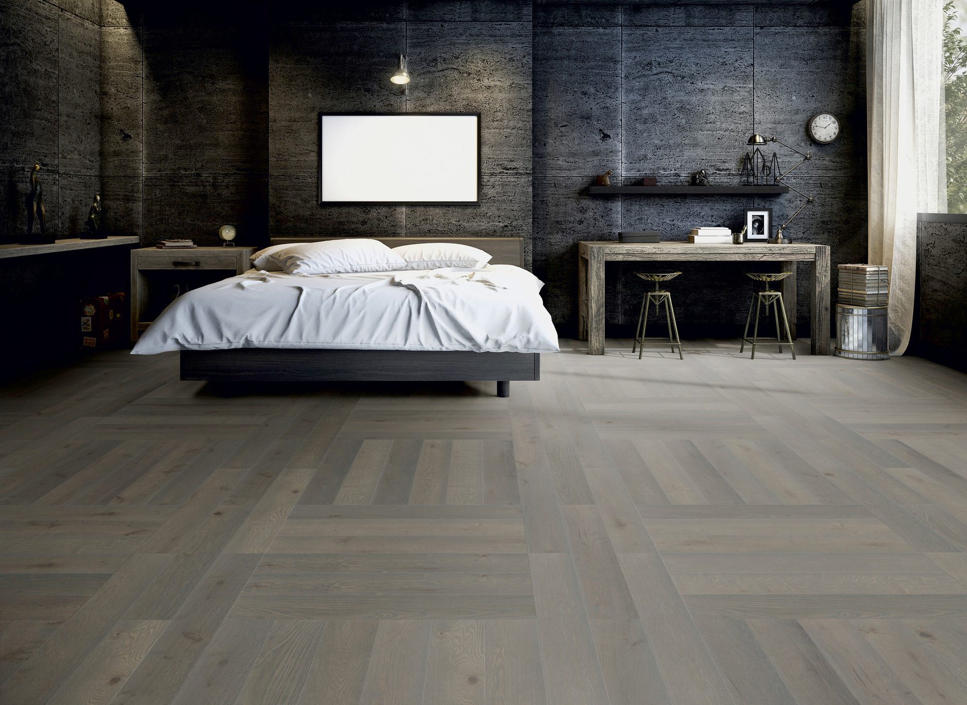 Parkett ter Hürne Eiche azure brown, gebürstet, gefast, Naturöl