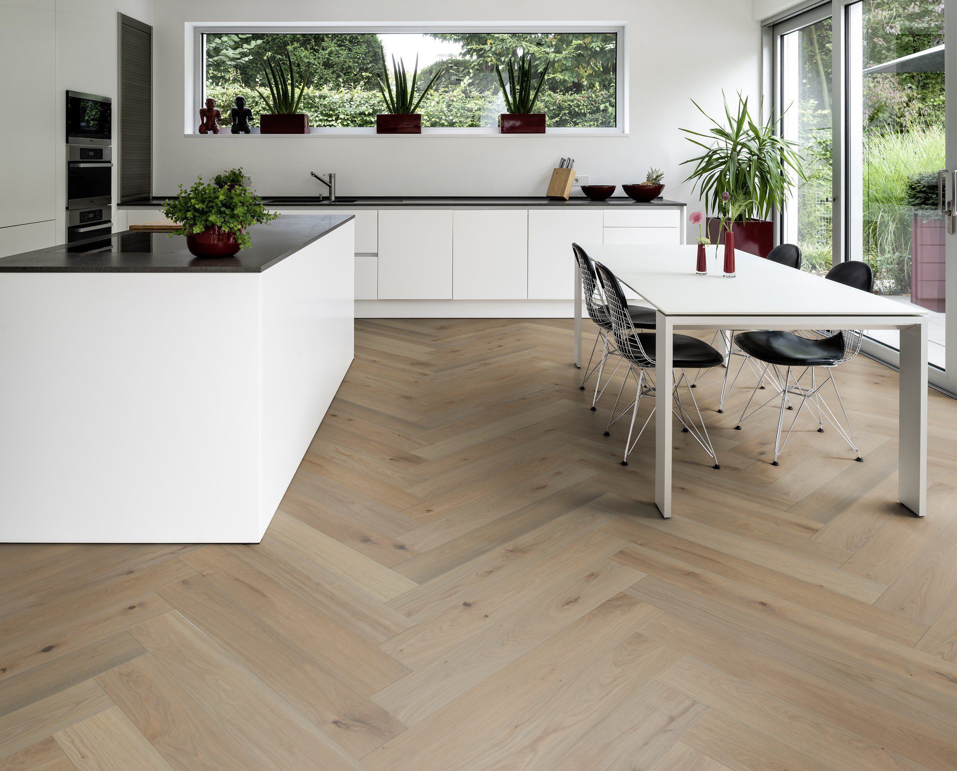 Fischgrätparkett Eiche, ter Hürne, Oak sand brown, Fischgrätparkett, gebürstet, gefast, Naturöl