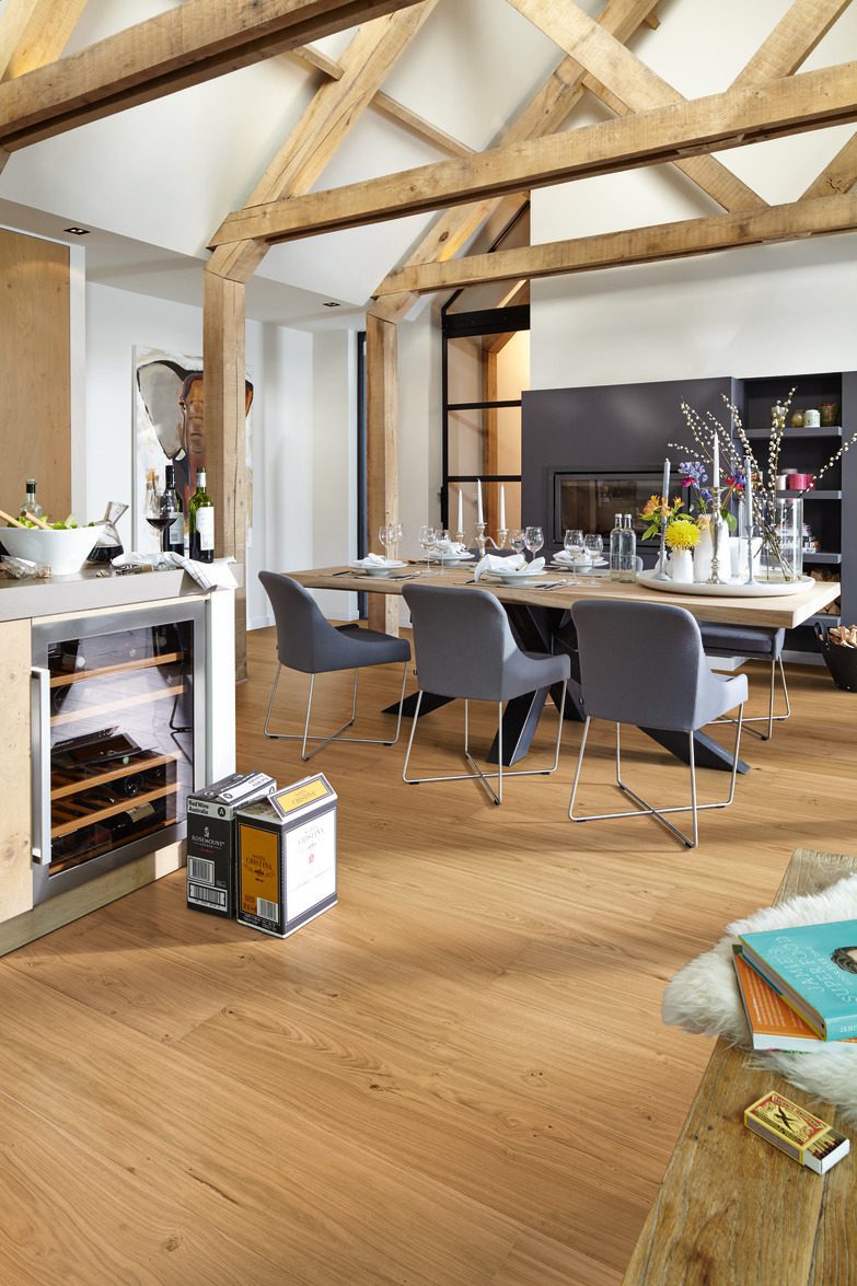 Parkett Boden Eiche Meister Lindura Natural oak, gebürstet, matt versiegelt