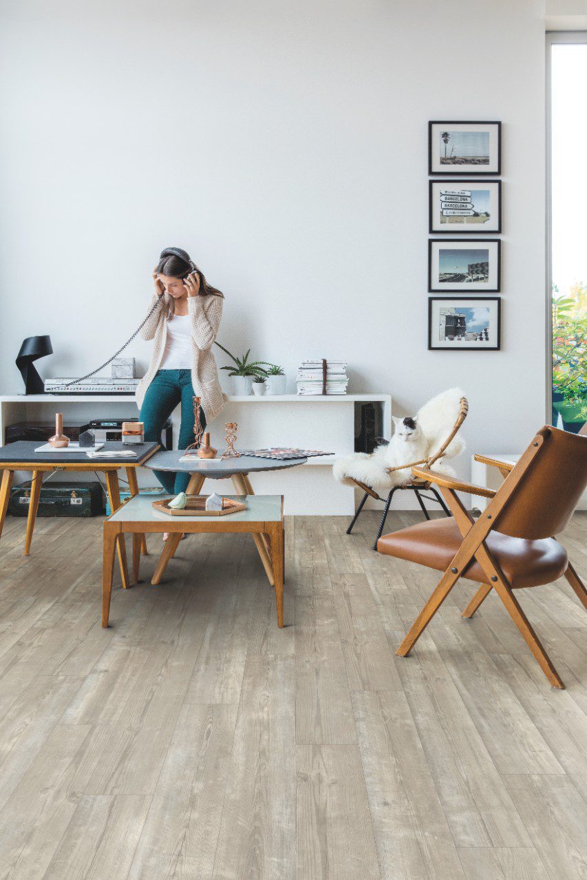LVT Vinylboden Quick-Step, Pulse Click, Morning mist pine, Kiefer, gefast