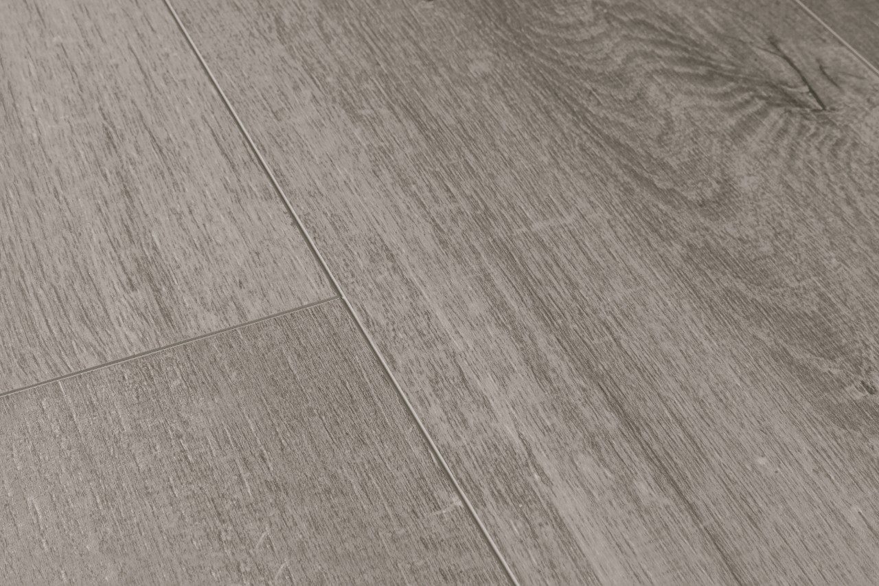 LVT Vinylboden Quick-Step, Pulse Click, Cotton Oak Cozy Grey, Eiche, gefast