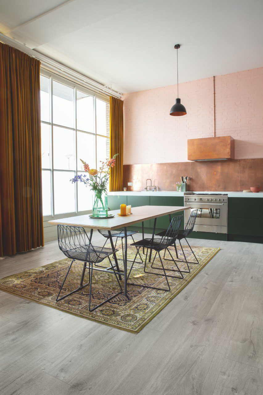 LVT Vinylboden Quick-Step, Pulse Click Plus, Cotton Oak Cold Grey, Eiche, gefast