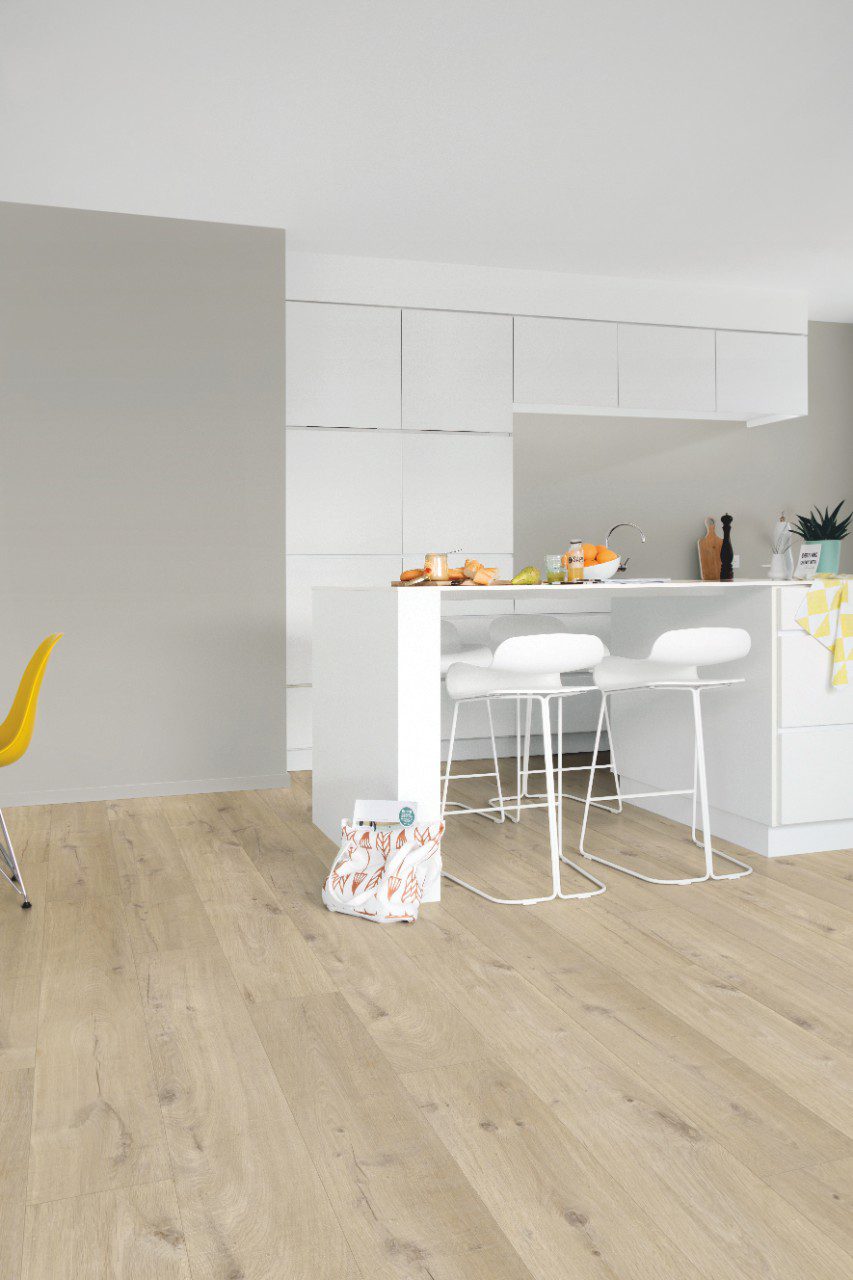 LVT Vinylboden Quick-Step, Pulse Click Plus, Cotton oak beige, Eiche, gefast