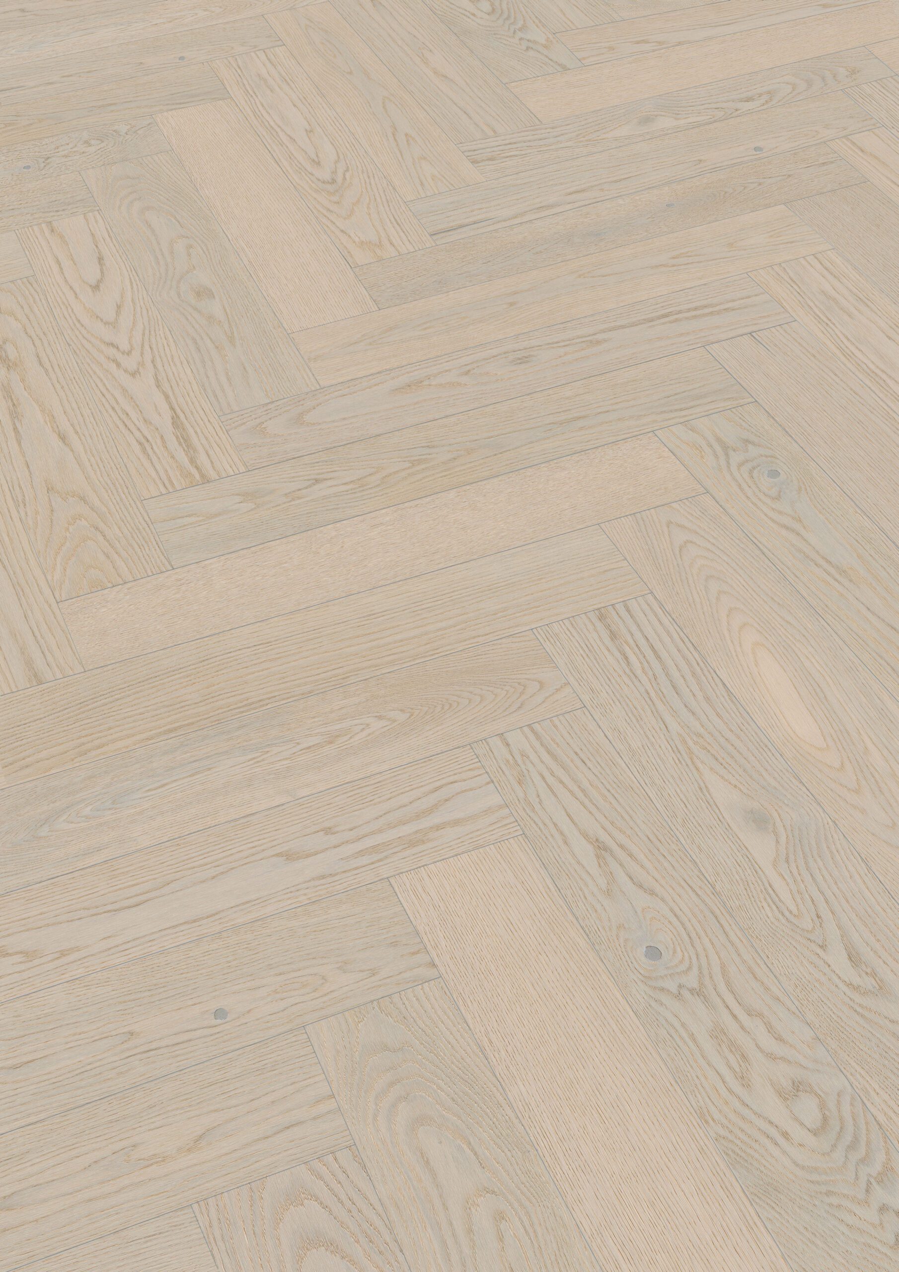 Fischgrätparkett Eiche Meister Lindura Classic Arctic white oak, gebürstet, ultramatt versiegelt