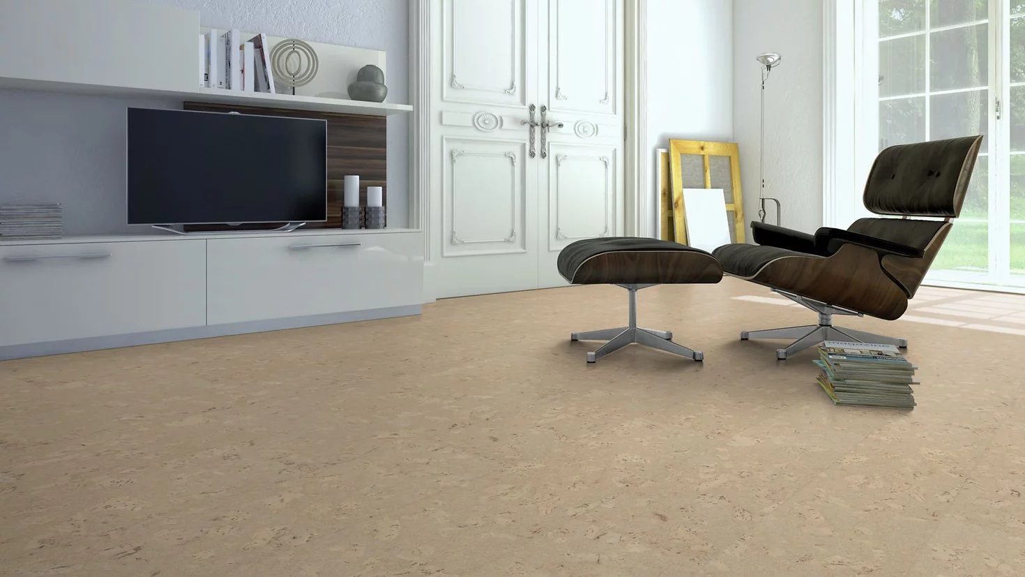 Korkparkett Granorte Naturtrend Marmor Cream