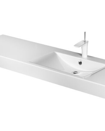 Waschbecken PAA LONG STEP 150, Cast Stone Mineralguss, glänzend