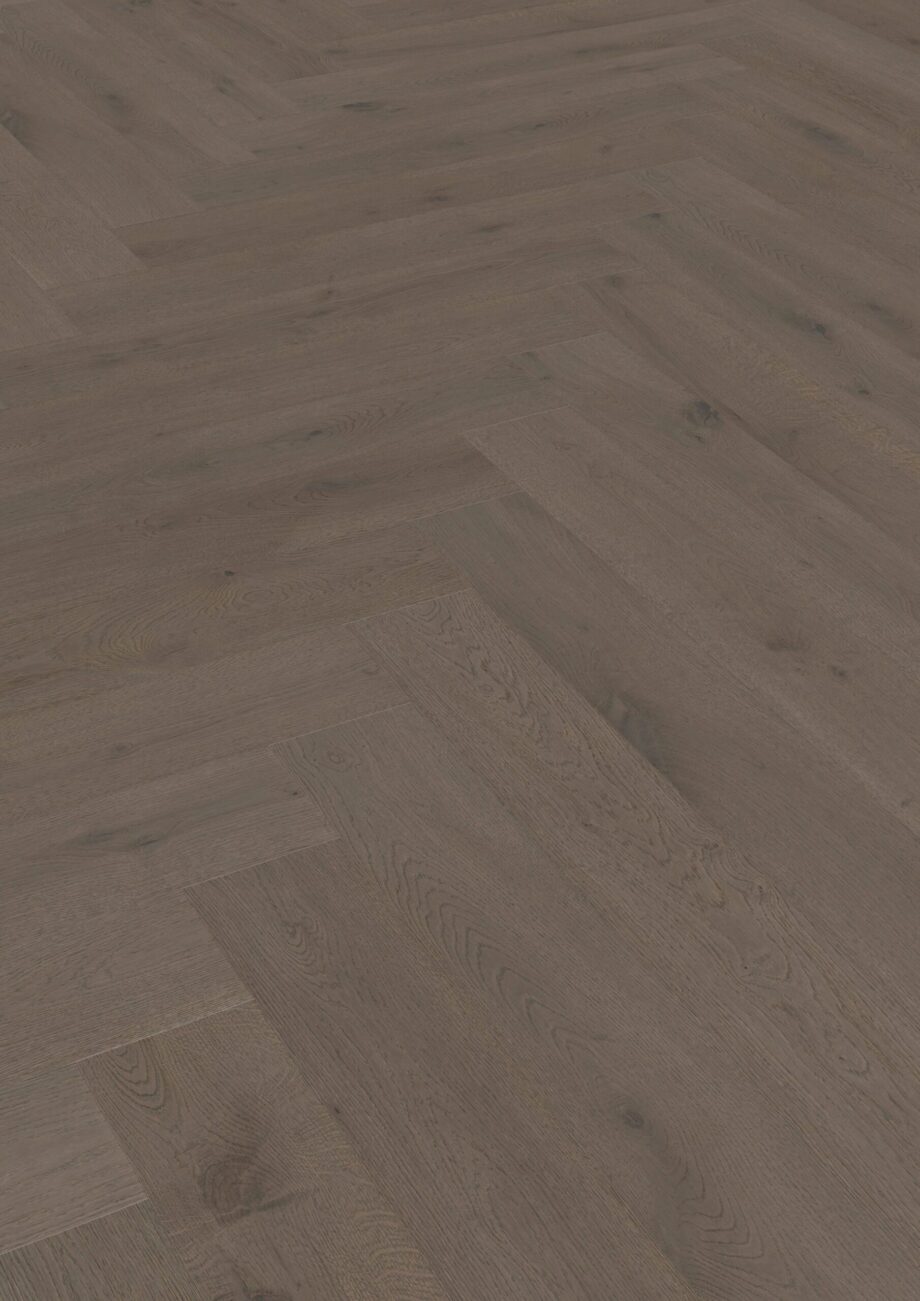Fischgrätparkett Eiche, ter Hürne, Oak basalt brown, Fischgrätparkett, gebürstet, gefast, extra matt versiegelt – 2