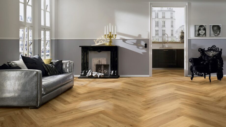 Fischgrätparkett Eiche, ter Hürne, oak herringbone, Fischgrätparkett, gebürstet, gefast, matt versiegelt – 4