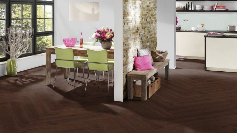Fischgrätparkett Eiche, ter Hürne, Oak red brown, Fischgrätparkett, gebürstet, gefast, extra matt versiegelt – 5