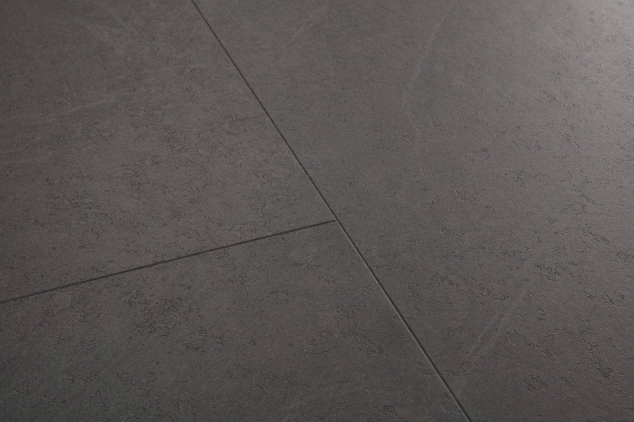 SPC Vinylboden Quick-Step black slate alpha Fliesen, gefast
