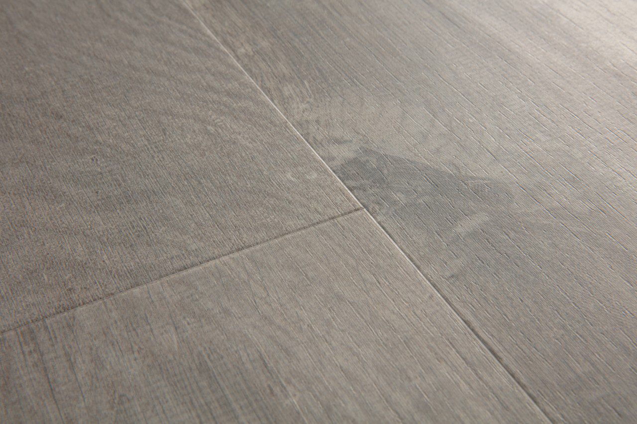 SPC Vinylboden Quick-Step cotton oak cozy grey alpha medium Dielen, gefast