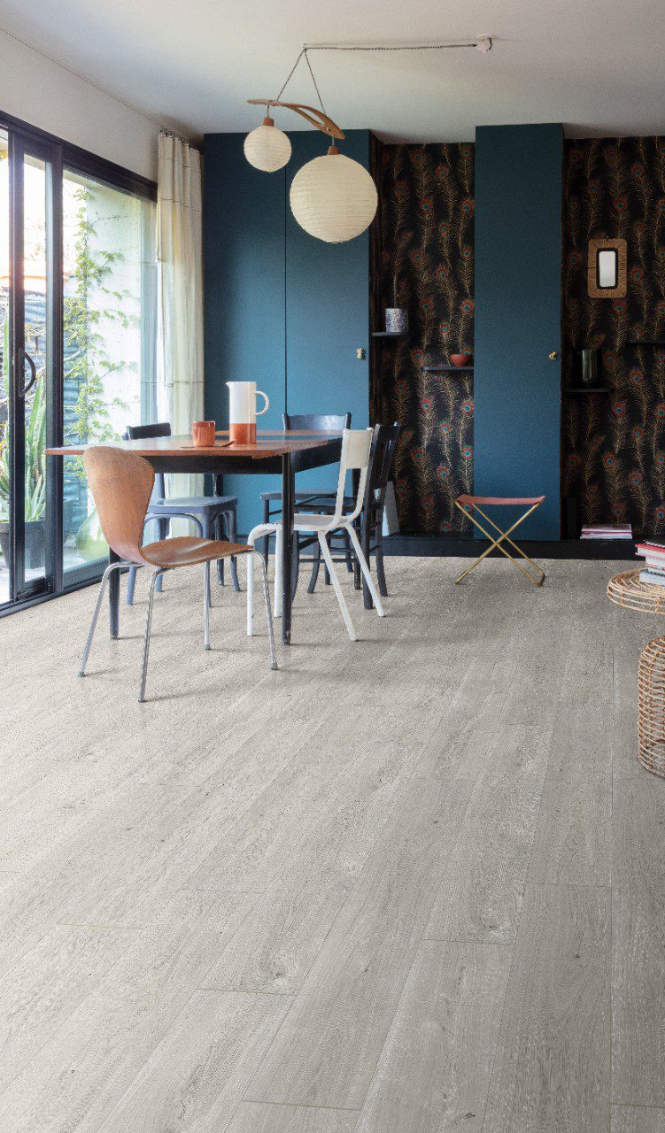 SPC Vinylboden Quick-Step cotton oak cozy grey alpha medium Dielen, gefast