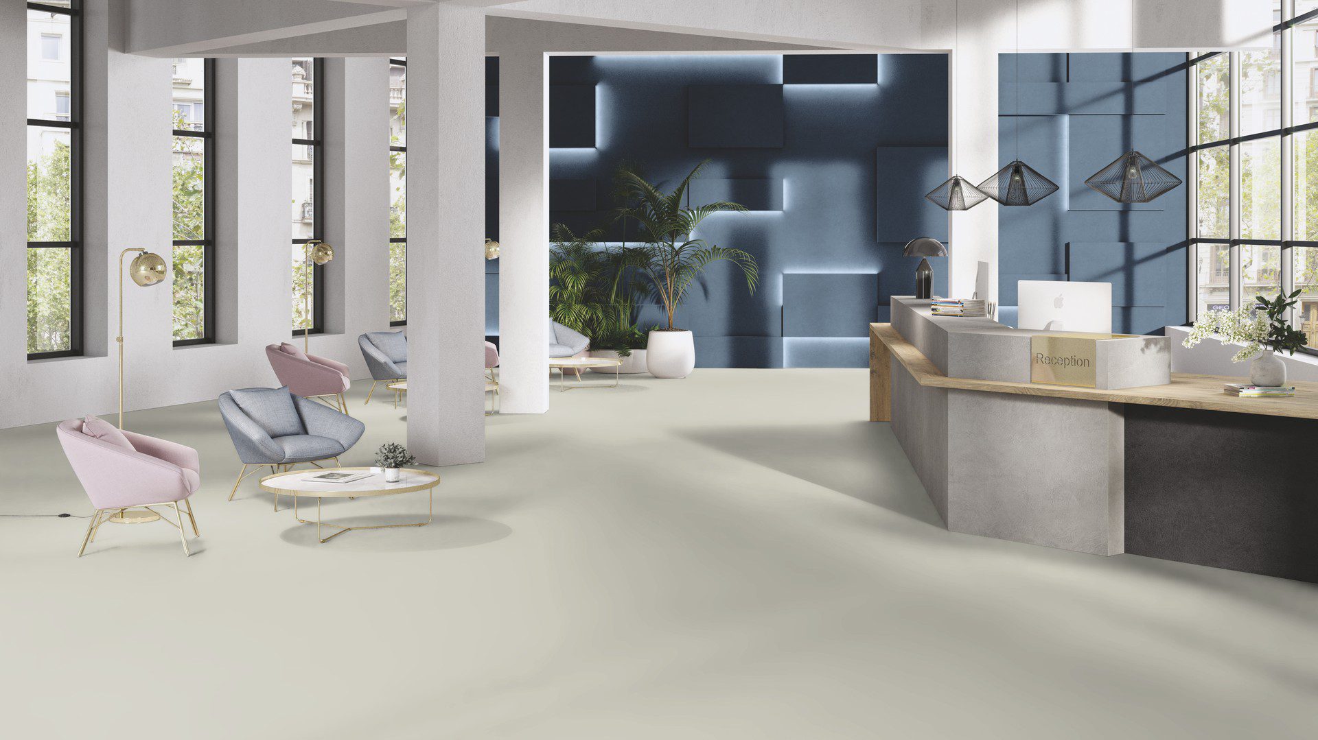 Linoleum Gerflor Uni Walton 0059 Frost Grey