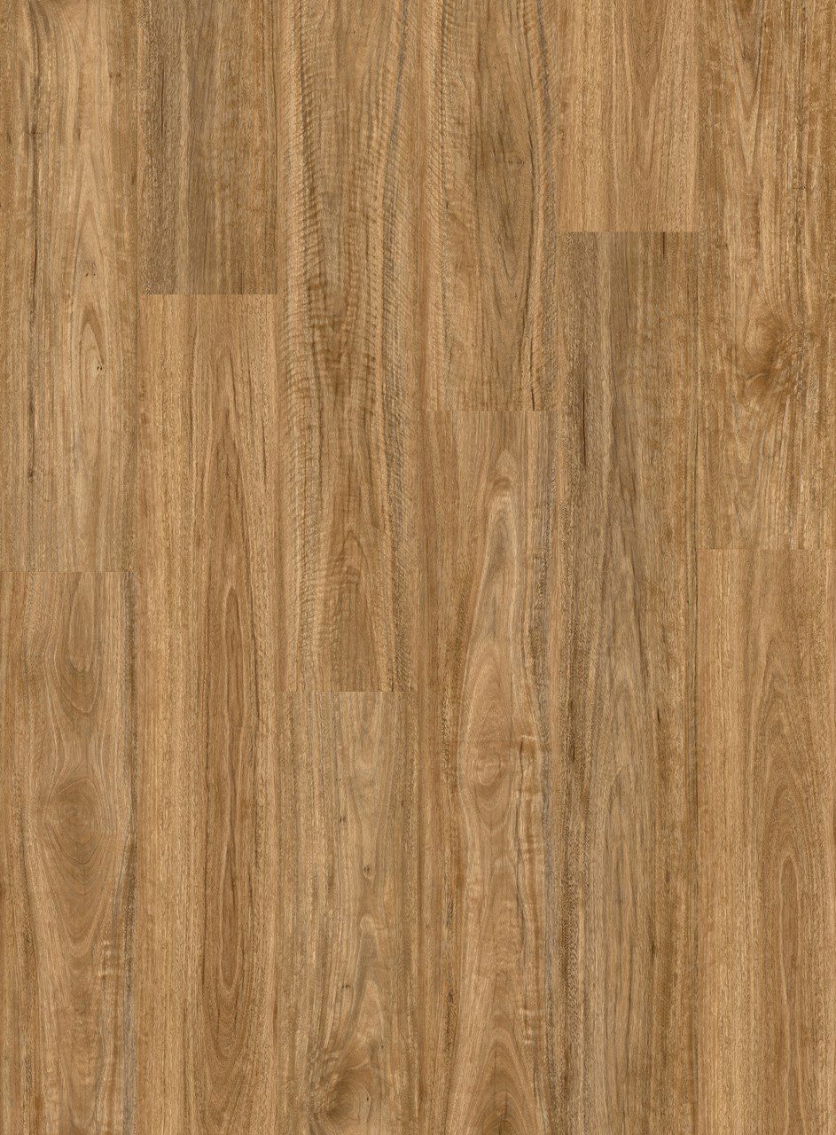 LVT parkett Quick-Step Bloom Wild Spotted Gum helepruuni tooni ja põrandalaua disainiga