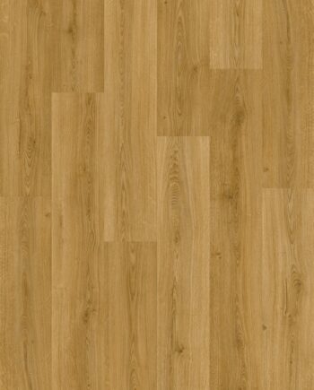 Vinyylilattia Quick Step Bloom Botanic Smoked Oak, tumma savutammen sävy ja lankkudesign.