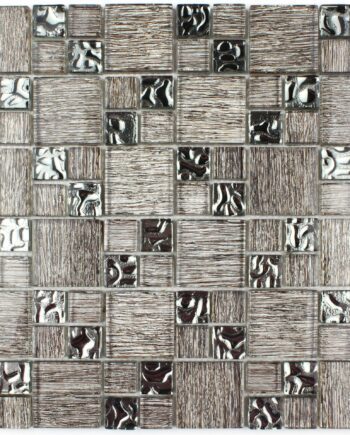 Mosaik aus Materialmix Nr. 76, 30x30 cm, 8 mm, Grau