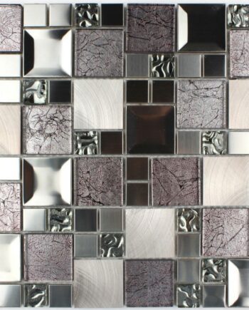 Mosaik aus Materialmix Nr. 80, 30x30 cm, 8 mm, Grau