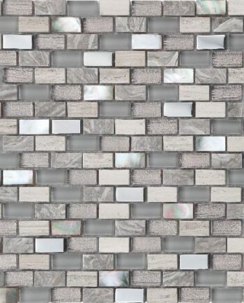 Mosaik aus Materialmix Nacar Stone, 30x30 cm, Grau