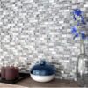 Mosaik aus Materialmix Nacar Stone, 30x30 cm, Grau – 2