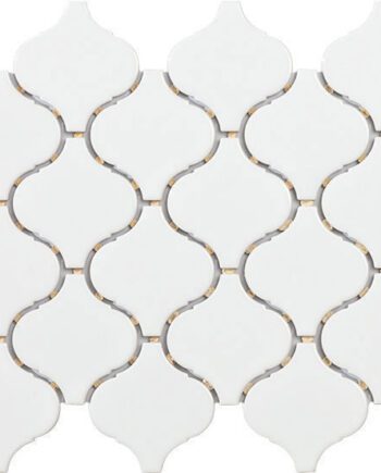 Keramikmosaik Tech Flame White, 25x28 cm, Weiß
