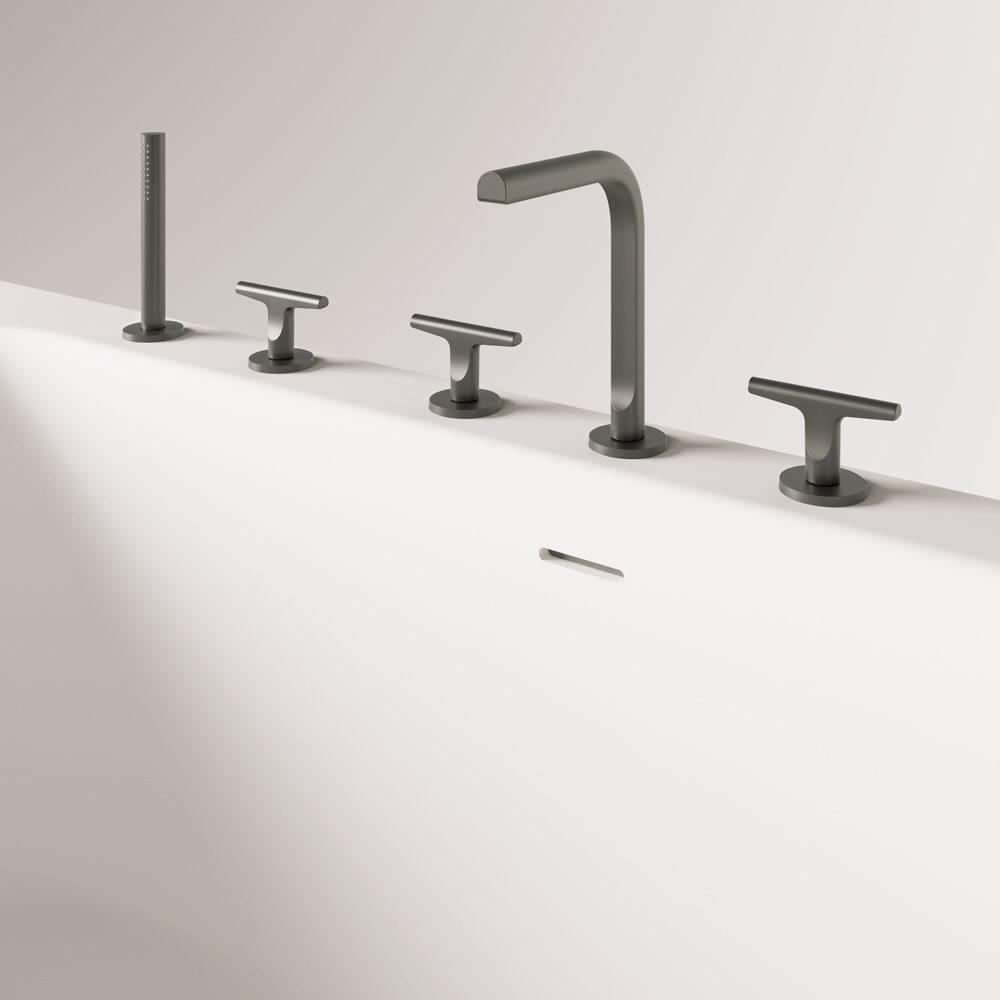 PAA QUADRO WALL Schwarze Vorwand-Badewanne Graphite, matt 160,5x76 cm – 3