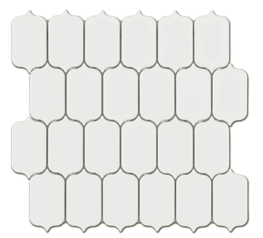 Keramikmosaik Tech Lantern White, 26x27 cm, 6,5 mm, Weiß