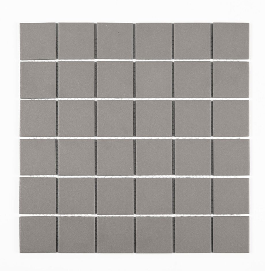 Rutschhemmendes Keramikmosaik Dover Grey 5x5, 30x30 cm, 6 mm, Grau