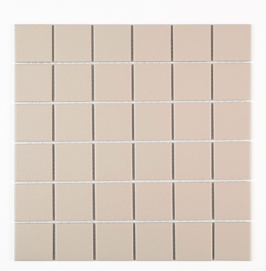 Rutschhemmendes Keramikmosaik Dover Beige 5x5, 30x30 cm, 6 mm, Beige