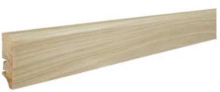 Furnierte Sockelleiste Eiche weiss lackiert, 60x16x2200 mm