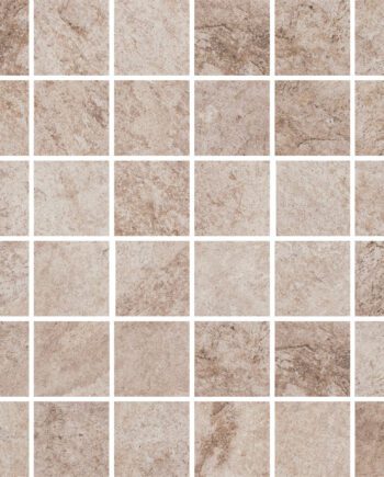 Matte Mosaikfliese aus Feinsteinzeug in Steinoptik Himalaya Cream 5x5, 30x30 cm, 8,5 mm, Creme, R10