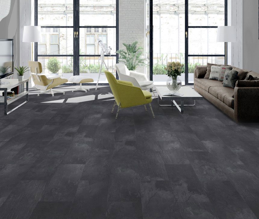 Wasserfester Laminatboden in Fliesenoptik Stone Dark, 8 mm, 32/AC4 – 4