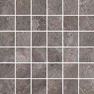 Matte Mosaikfliese aus Feinsteinzeug in Steinoptik Himalaya Grey 5x5, 30x30 cm, 8,5 mm, Grau, R10