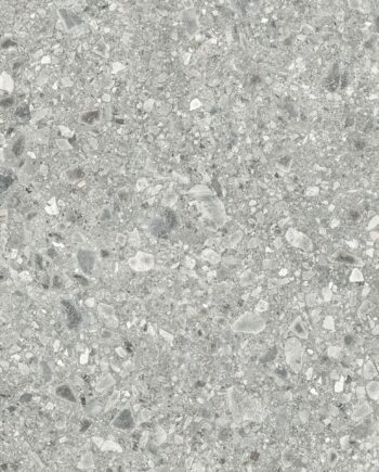 Matte Bodenfliese aus Feinsteinzeug in Terrazzo-Optik Terrazzo Grey, 60x60 cm, 8,8 mm, Grau