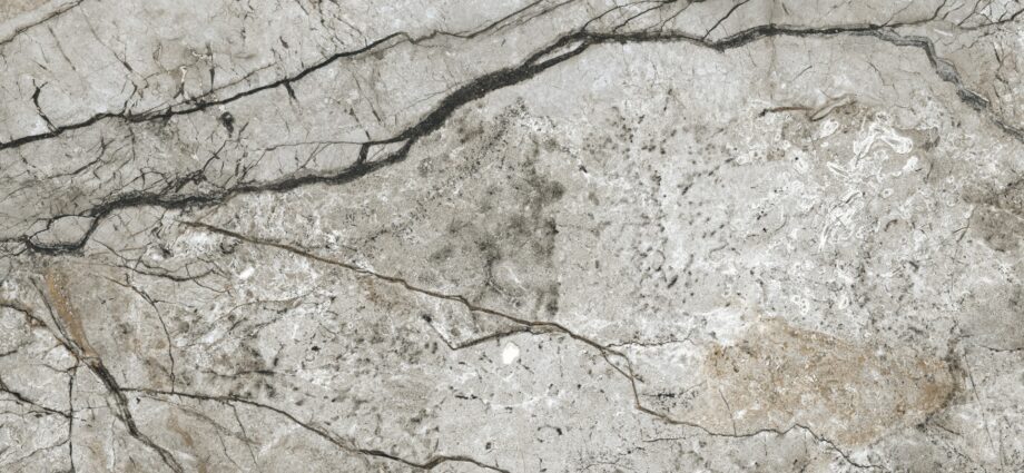 152126-1 Matte Bodenfliese aus Feinsteinzeug in Marmoroptik Marble Skin Grey, 60x120 cm, 8 mm, Grau, R9