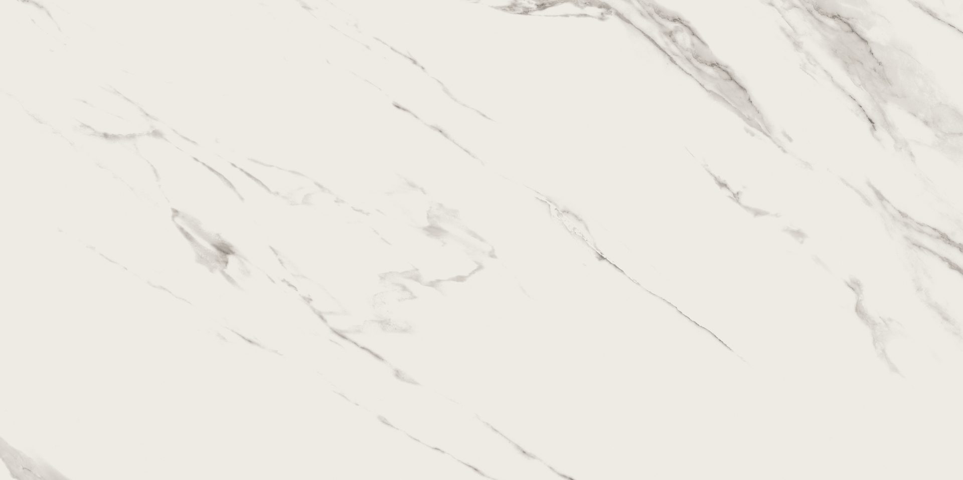Seidenglänzende Bodenfliese aus Feinsteinzeug in Marmoroptik Mistari White, 60x120 cm, 8 mm, Weiß