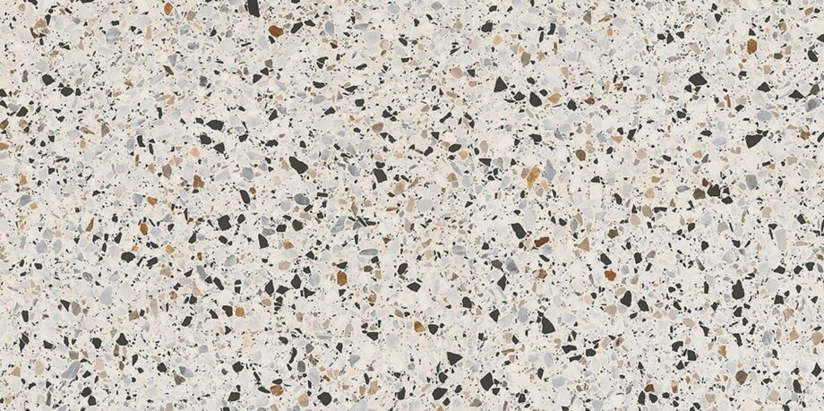 152684-1 Halbpolierte Bodenfliese aus Feinsteinzeug in Terrazzo-Optik Hika Terrazzo Mix, 60x120 cm, 8 mm, mehrfarbig, R9