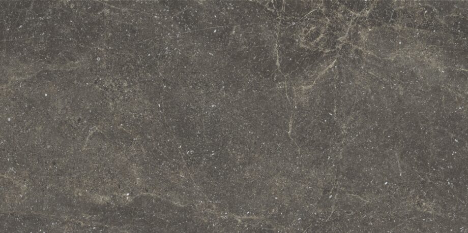 Matte Bodenfliese aus Feinsteinzeug in Steinoptik Alistone Black, 60x120 cm, 8 mm, Schwarz, R10