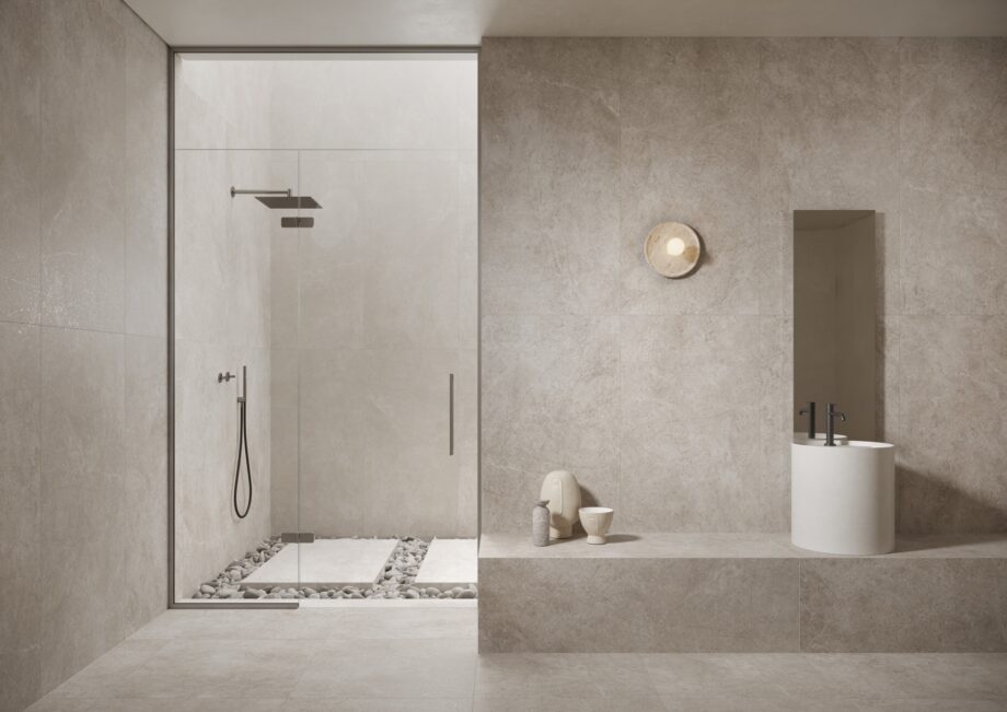 152688-2 Matte Bodenfliese aus Feinsteinzeug in Steinoptik Harmony Stone, 60x120 cm, 8 mm, Beige, R9 – 2
