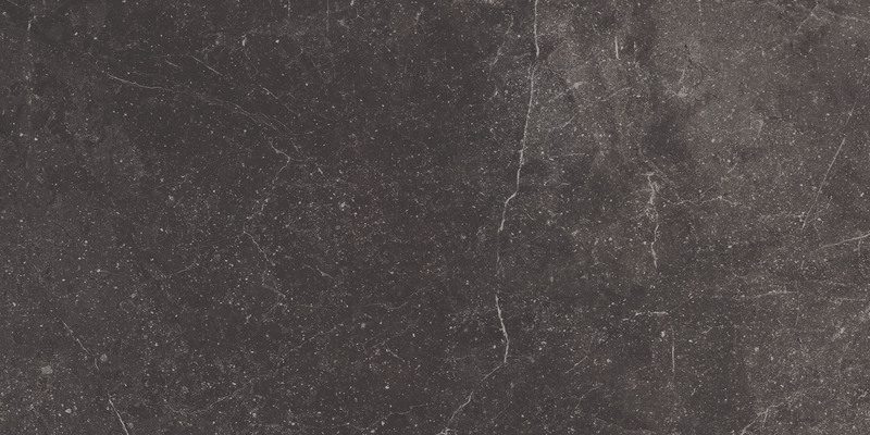 Matte Bodenfliese aus Feinsteinzeug in Steinoptik Piazen Coal, 30x60 cm, 8,5 mm, Anthrazit